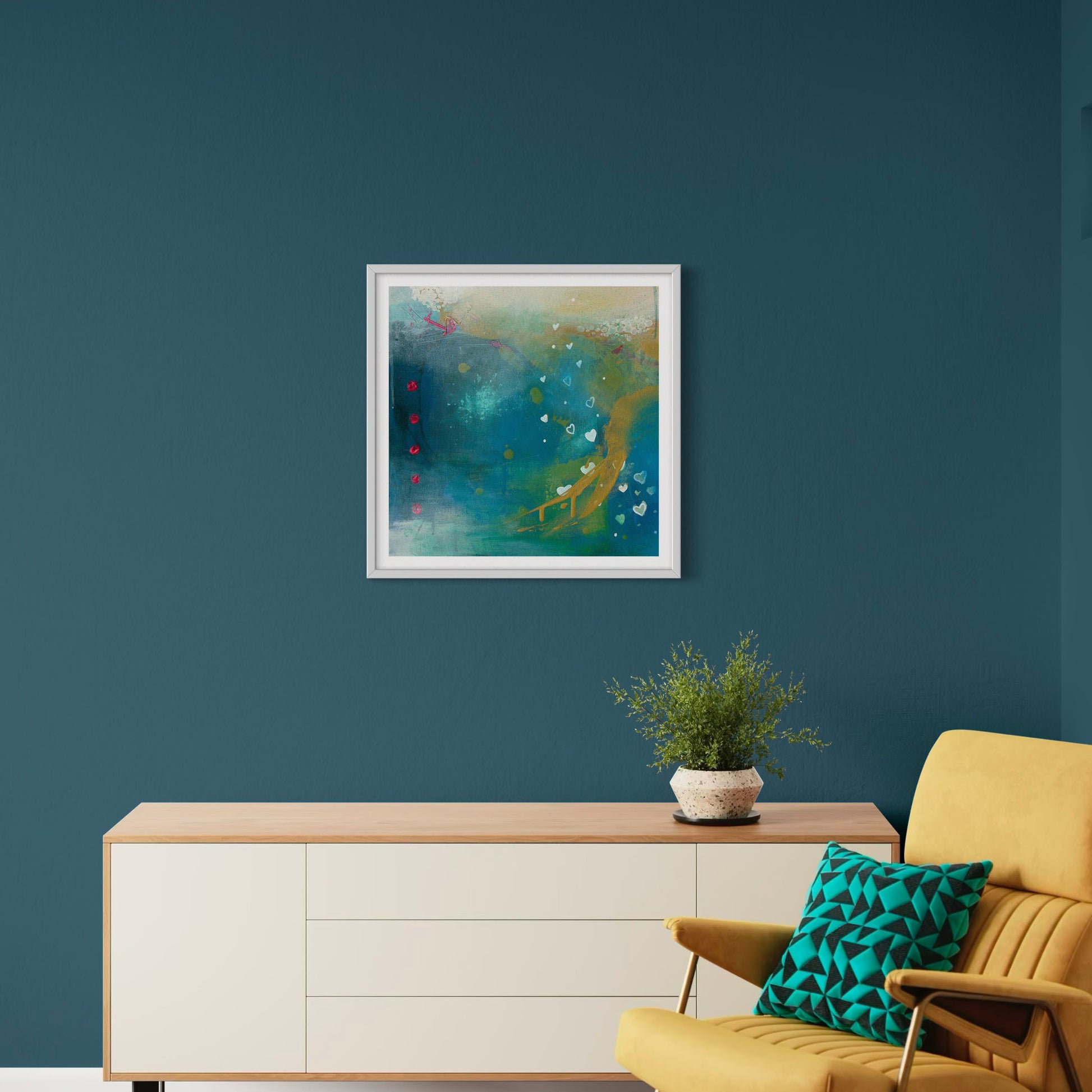 Abalone print in white frame