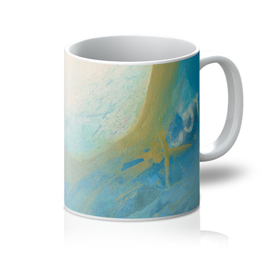 11oz ceramic mug featuring Leana Robinson's abstract art pure joy