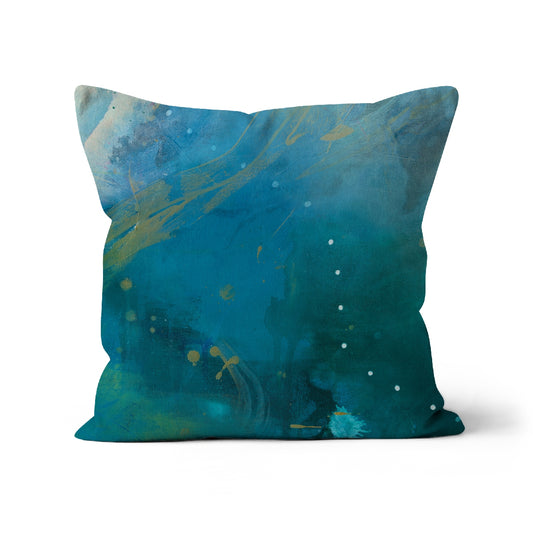 Agate cushion, blue and teal inspired by the ocean