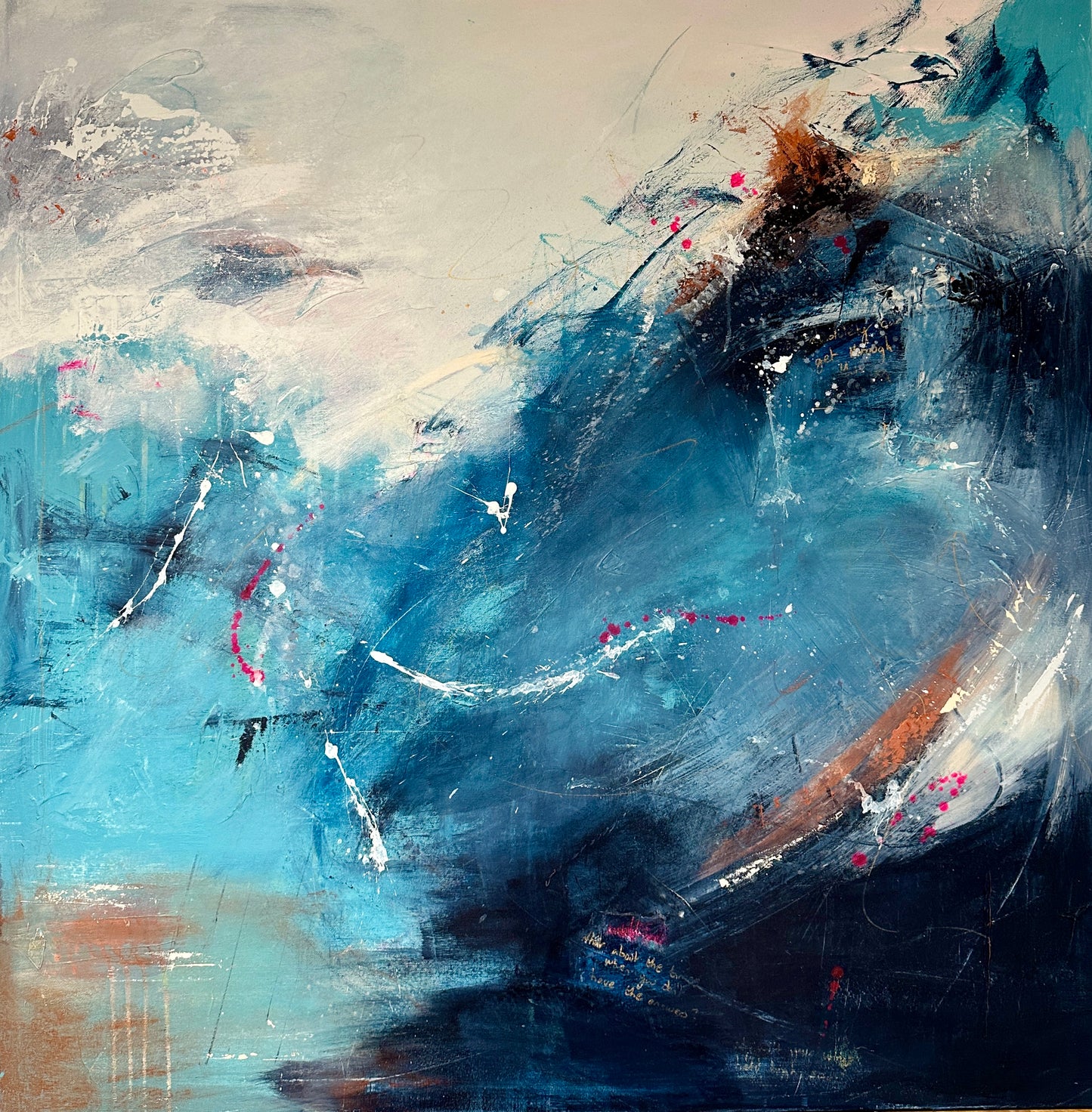 Soar - Large Blue Abstract Painting