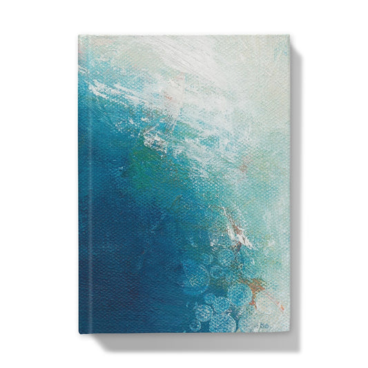 Hardback journal featuring Leana Robinson Art's Blue Calcite artwork on the cover