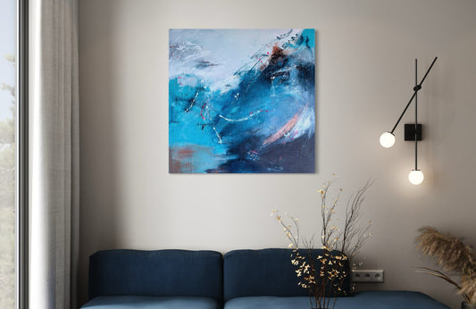 Soar - Large Blue Abstract Painting