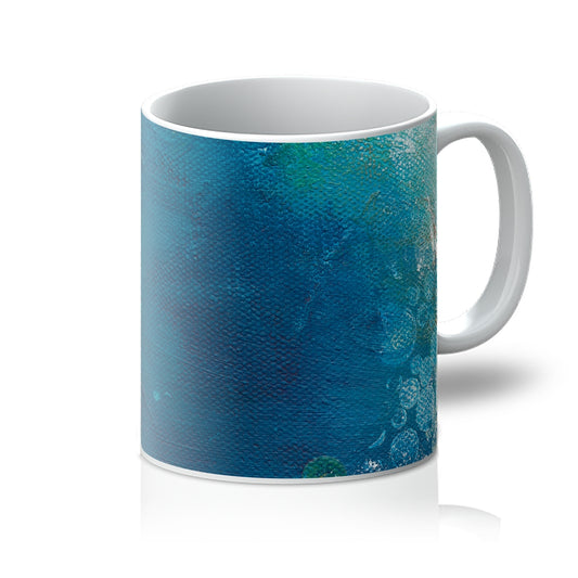 11oz ceramic mug featuring Leana Robinson's abstract art balance